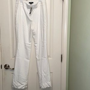 WHBM lined white flare dress pants